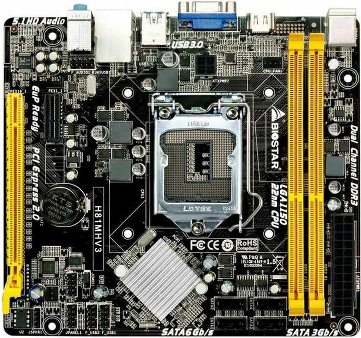 Produktbild Biostar Motherboard H81MHV3 3.0 (LGA 1150, Intel H81, mATX)