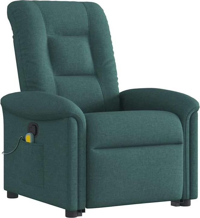 Immagine prodotto VidaXL Poltrona massaggiante con ausilio stand-up in tessuto verde scuro