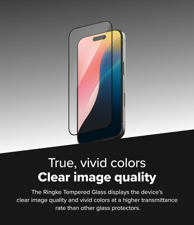 Actual product image Ringke Screen Protector for iPhone 16 Pro Max EASY SLIDE TEMPERED GLASS 2 pack, w installation Jig (2 Piece, Apple iPhone 16 Pro Max)