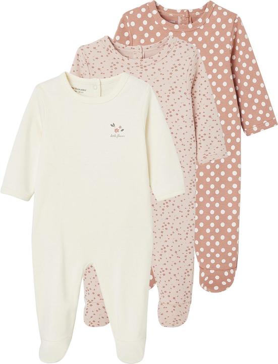 Vertbaudet 3er-Pack Baby Strampler BASIC, Interlock-Jersey (62)
