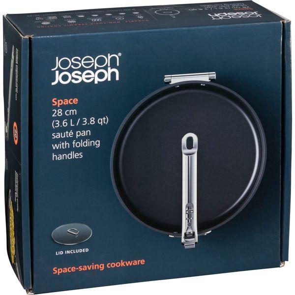 Actual product image Joseph Joseph Space saucepan retractable handle with lid D23cm (28 cm, Frying pan, Aluminium)