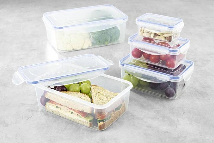Image du produit Gourmetmaxx 14442 Boîtes de conservation Klick-it 10 pcs. transparentes/bleues (2.20 l)