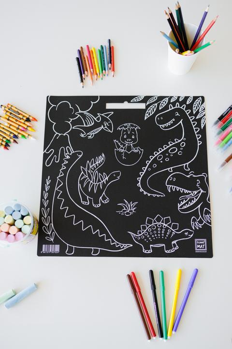 Actual product image Funny Mat Reusable Painting Mat - DINOSAURS