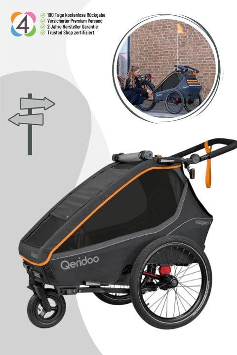 Image du produit Qeridoo Kidgoo 1 FIDLOCK Edition - Kinderfahrradanhänger für 1 Kind
