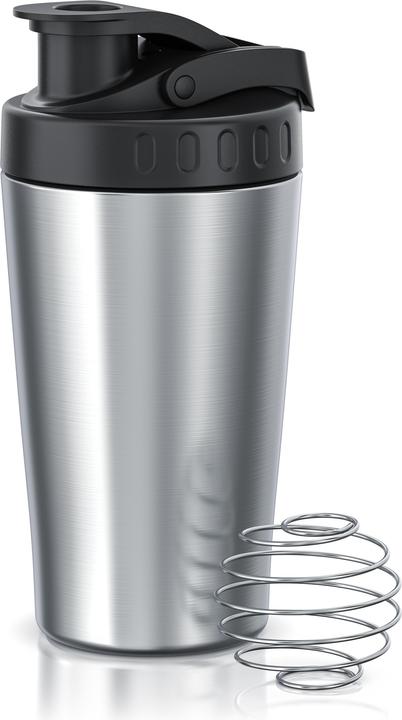 Arendo Protein Shaker Edelstahl, Eiweissshaker 500ml, verschliessbar, spülmaschinengeeignet, Edelstahl (0.50 l)