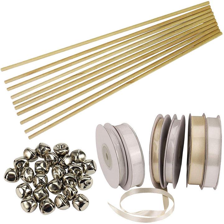 Actual product image trendmarkt24 Wands 48 pieces Wedding Wedding Wands 50cm long DIY bells 150m ribbon lucky wands