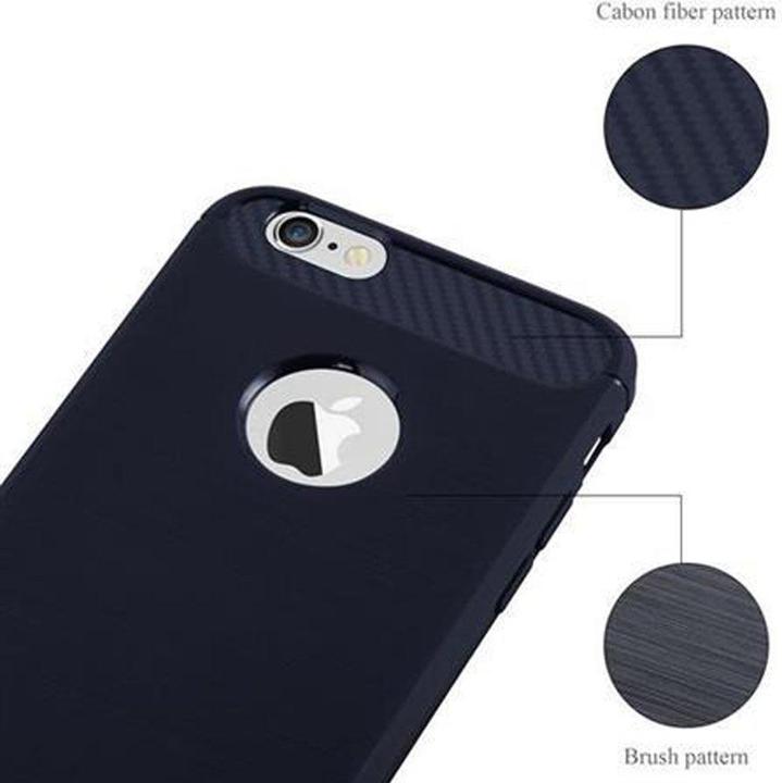 Immagine prodotto Cadorabo TPU Ultra sottile in acciaio inossidabile al carbonio Combi Cover (Apple iPhone 6 Plus, Apple iPhone 6s Plus)