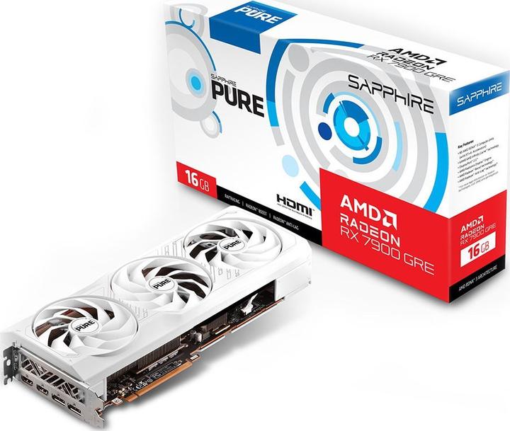 Actual product image Sapphire Radeon RX7900GRE Gaming PURE OC 16GB GDDR6 HDMI DP (16 GB)