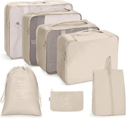NoName Ecarla Grosse Kosmetiktasche mit Mesh - Beige