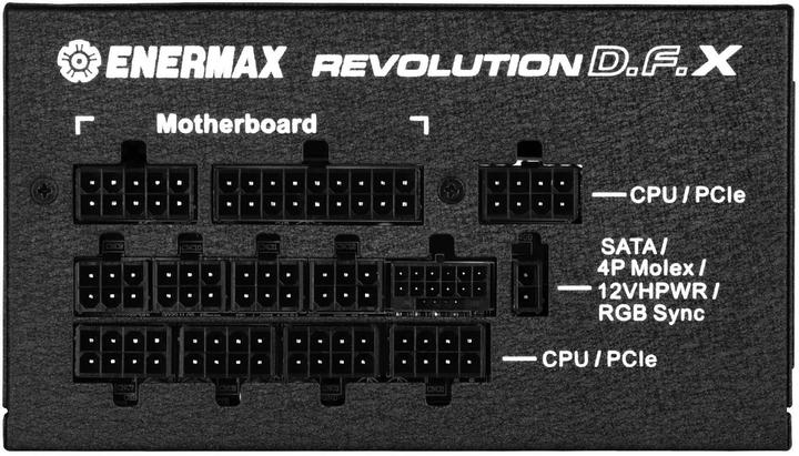 Actual product image Enermax Revolution D.F. X ARGB ATX3.0 PCI-e 5.0 Gaming PC Power Supply 1050W 80Plus Gold Full Modular 2X (1050 W)