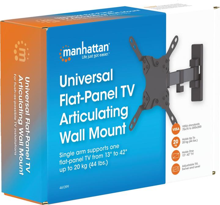 Actual product image Manhattan Universal Flat-Panel TV Articulating Wall Mount (Wall, 43", 20 kg)