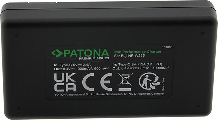 Image du produit Patona Chargeur Premium Twin. Fuji NP-W235 (Chargeur de batterie d'appareil photo)