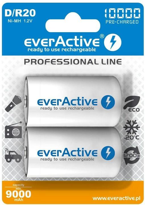 Actual product image Everactive Rechargeable Batteries R20/D Ni-MH 10000 mAh ready to use - Battery - Mono (D) (1 pcs., D, 10000 mAh)