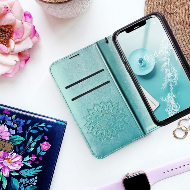 Actual product image Forcell Back panel cover OEM MEZZO Book case for SAMSUNG A52 5G / A52 LTE ( 4G ) / A52s 5G mandala green