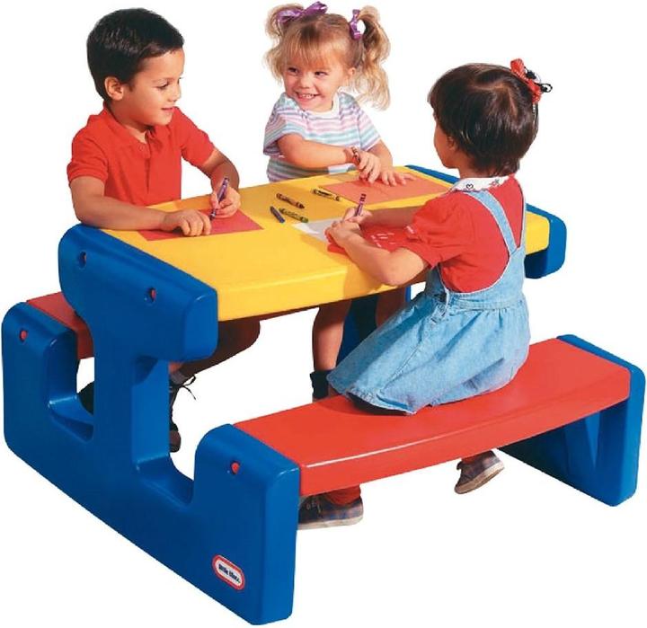Actual product image Little Tikes Large Picnic Table - Indoor & Outdoor - Blue - Red - Yellow - Plastic - CE - 6 Person(...