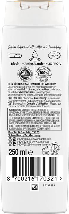 Actual product image Pantene Miracles Lift & Volume (250 ml, Liquid shampoo)