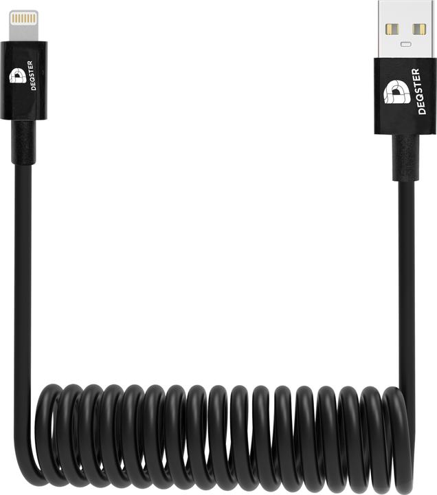 Actual product image Deqster Charging cable Lightning USB-A spiral cable Apple MFi... (0.80 m)