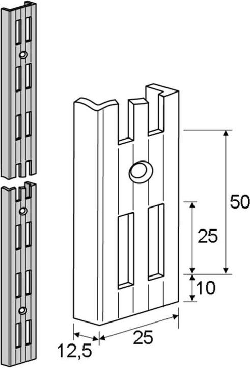Actual product image Element-System Wall rail 2-row 1 pcs.