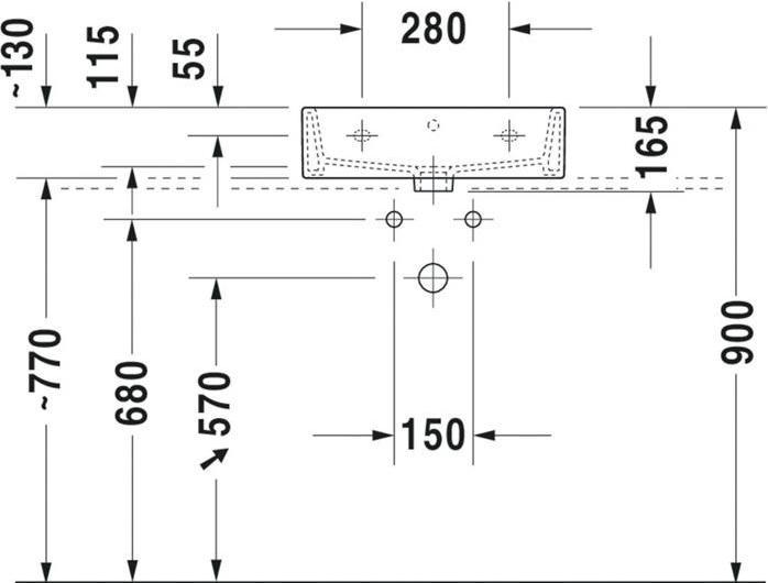 Produktbild Duravit Waschtisch VERO AIR m ÜL HLB 500x470mm 1 Hahnloch weiss WG (470 mm, 500 mm)
