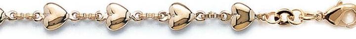 Lara Vergoldetem Messing ARMBAND - 18 - HERZ (Messing)