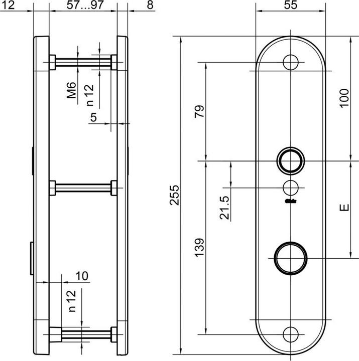 Produktbild Glutz Schutztürschild innen 58540 glide/easyfix® (Türschildgarnitur)