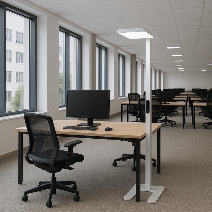 Image du produit Luxula Lampadaire de bureau à LED, haut/bas, blanc (7000 lm)