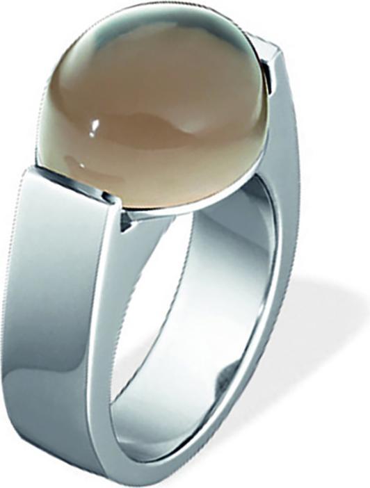 Xen Ring mit 15x12 mm grossen Rauchquarz