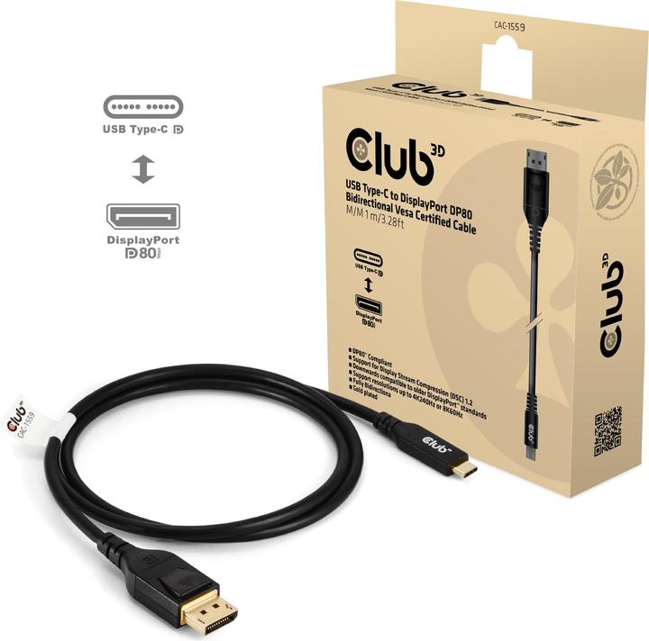 Actual product image Club 3D USB Type C - DisplayPort (1 m, USB Type C, DisplayPort)
