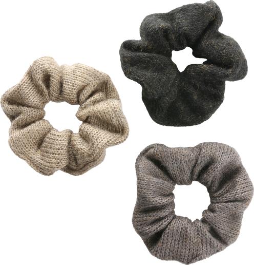 Trisa Fashion Gestricktes Scrunchy Schwarz, Grau, Braun 3 Stk. (Haargummi)