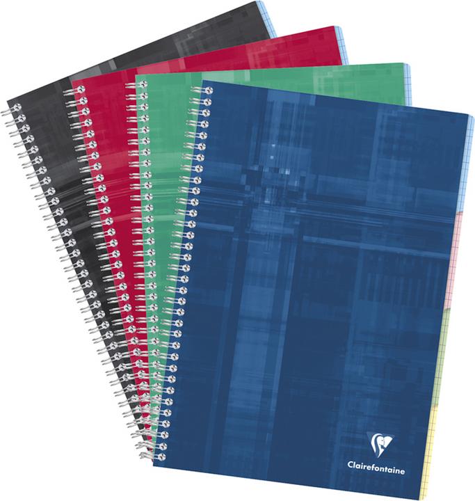 Image du produit Clairefontaine Cahier à spirales avec index (A4, Quadrillé, Couverture rigide)