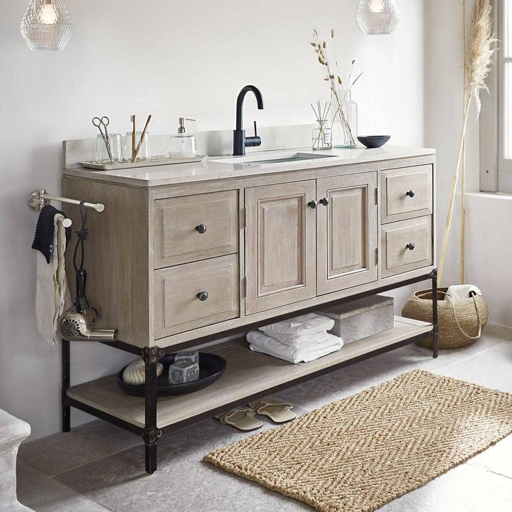 Produktbild Loberon Waschtisch Bayeaux grau/schwarz/weiss
