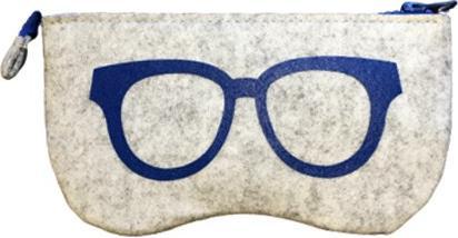 Bekos Brillenetui aus weichem Filz mit Reisverschluss Blau
