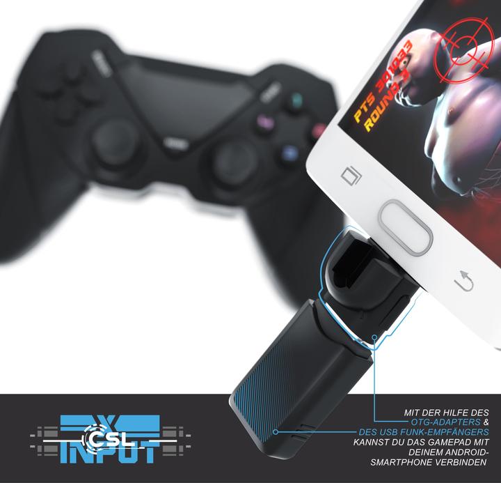 Produktbild CSL 2x Gamepad Set, Wireless Controller für Android / PC / PS3 / Playstation / X-Input / OTG Adapter (Android, PC, PS3)