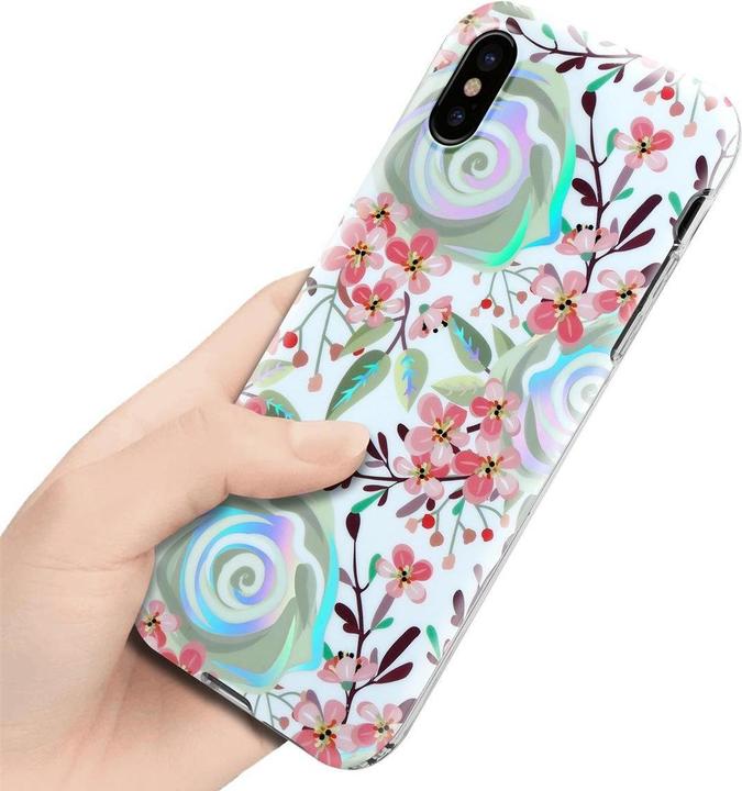 Produktbild Cadorabo IMD TPU Bunte Blumen & Blätter Cover (Apple iPhone XS Max)