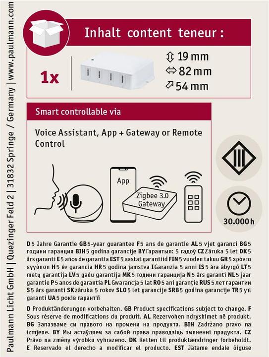 Immagine prodotto Paulmann Scatola di connessione Zigbee Clever Connect