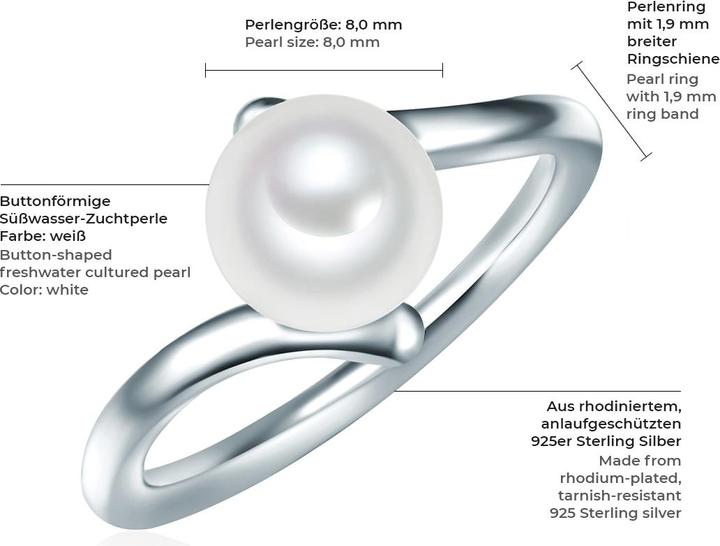 Immagine prodotto Valero Pearls Donna Argento Sterling Perle d'acqua dolce coltivate Argento - 11336 (64, 925 Argento)