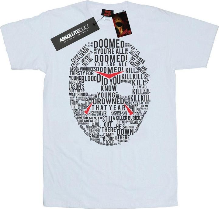 Absolute Cult Jason Text Mask TShirt (XL)