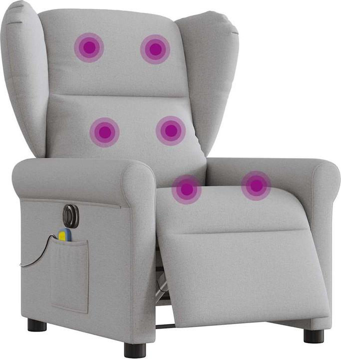 VidaXL Massagesessel Elektrisch Wolkengrau Stoff