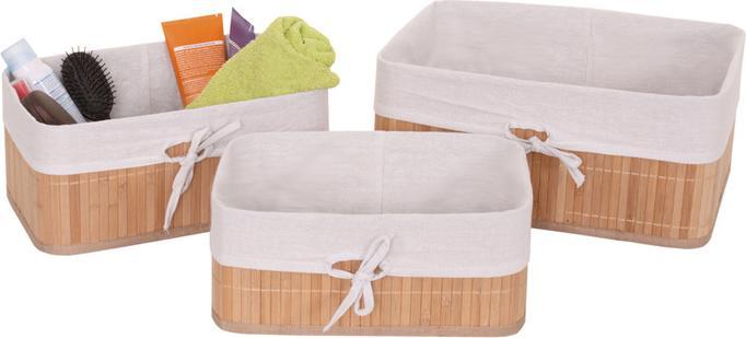 Immagine prodotto Swisshandel24 Set di 3 cestini portaoggetti, cestini portaoggetti, cestini portaoggetti, cestini portaoggetti (17 x 29 x 39 cm)