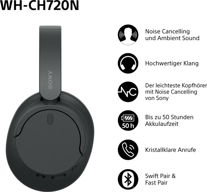 Actual product image Sony WH-CH720N (NC, 35 h, Wireless, Cable)