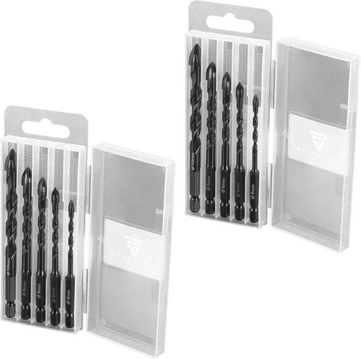 Produktbild Stahlwerk Glasbohrer | Fliesenbohrer | Keramikbohrer 10er Set 4, 5, 6, 8, 10 mm (4, 5, 6, 8, 10 mm)