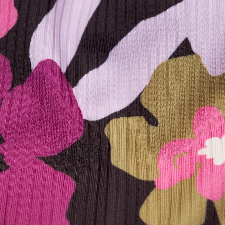 Image du produit Olaian Haut de maillot de bain brassière fleuri réglable Fille - 500 Nora azalea noir