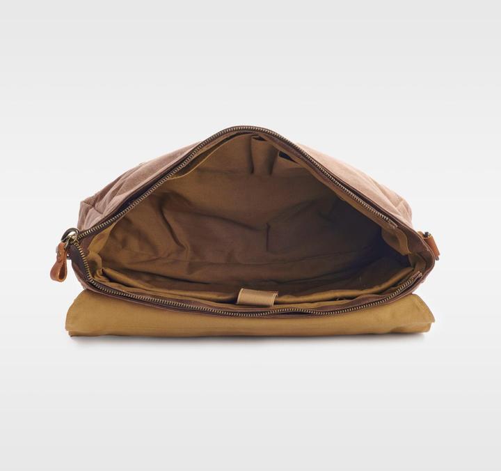 Actual product image Only-Bags.Store Work Satchel Messenger Bag, Wax Canvas Laptop Bag, Commuting Shoulder Bag, Briefcase