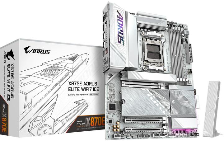 Actual product image Gigabyte X870E AORUS Elite WIFI7 ICE (AM5, AMD X870E, ATX)