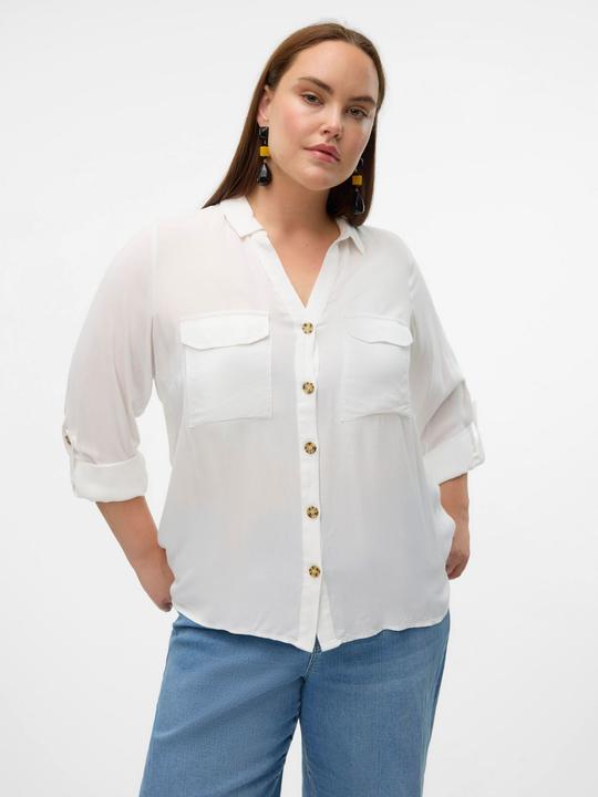 Produktbild Vero Moda Normal geschnitten Hemdkragen Curve Ärmel mit Umschlag Hemd Hemd (50)