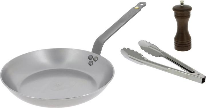 Produktbild de Buyer Box Teaklover Mineral B 26+Zange+Mühle (26 cm, Bratpfanne, Stahl)
