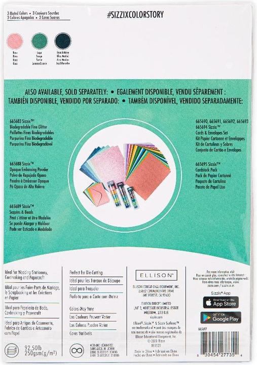 Produktbild Sizzix Surfacez - Opulent Cardstock A4 Matte Farben 60 Blatt (270 g/m², 60 x)
