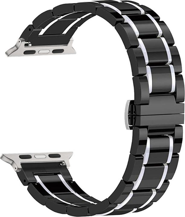 Produktbild Andi be free Apple Watch Keramik und Stahl Armband (Keramik Weiss und Silber)