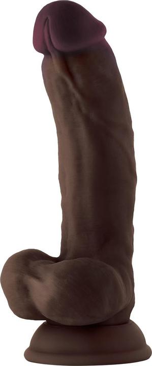 Shaft Model C 19,05 cm Liquid Silicone Dong With Balls Mahogany Black