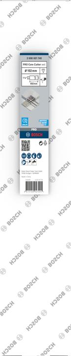Nährwerte und Zutaten Bosch Professional Zubehör PRO Core Cutter wet, 102 x 450 mm, 1 1/4-Zoll-UNC (102 Millimeter)